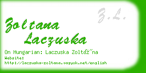zoltana laczuska business card